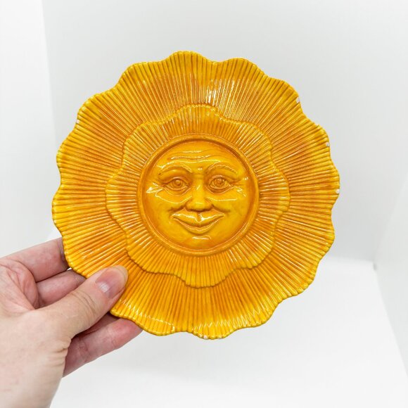 Department 56 Other - Vintage Dept 56 Ceramic Sun Plate Celestial Boho Hippie Nature Witchy